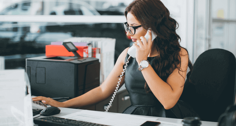 Business woman talking on the phone